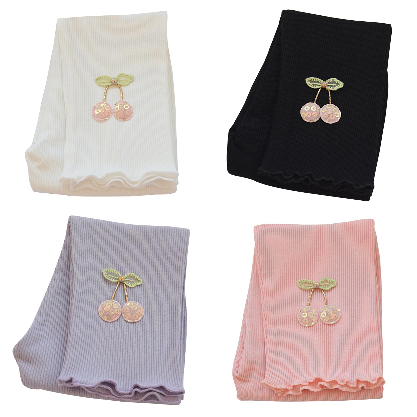HAWEE 4 Pack Girls Cotton Leggings Footless Toddler Pants Stretchy Infant Basic Leggings Size 2-9T